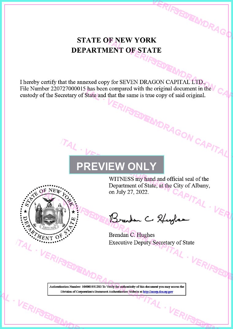 Registration certificate preview